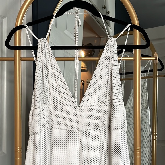 White & Black Polka dot Jumpsuit - Picture 3 of 5